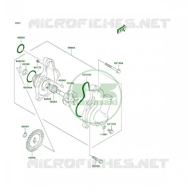 WATER PUMP Kawasaki QUAD 400 2006 KFX400  KSF400A6F