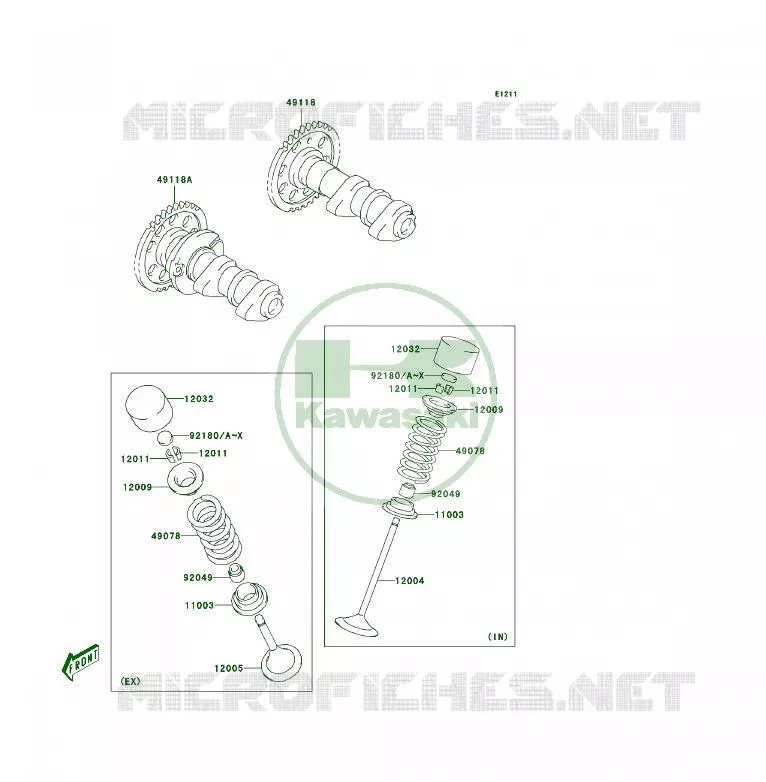 VALVE - CAMSHAFT Kawasaki QUAD 400 2006 KFX400  KSF400A6F