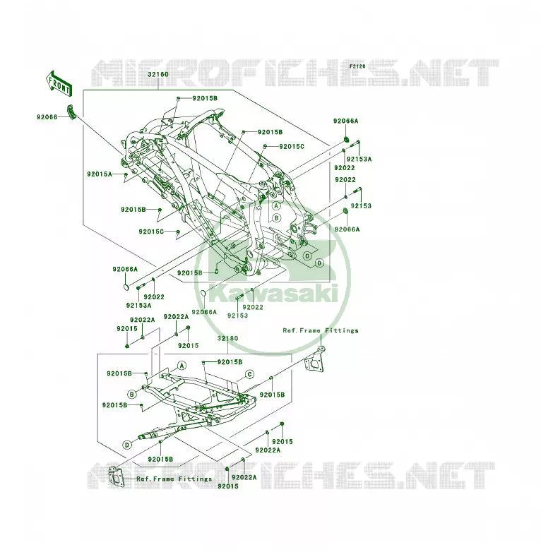 CHASSIS Kawasaki QUAD 450 2008 KFX450R  KSF450B8F