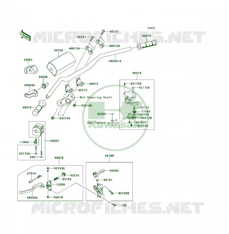 HANDLEBAR Kawasaki QUAD 450 2008 KFX450R  KSF450B8F