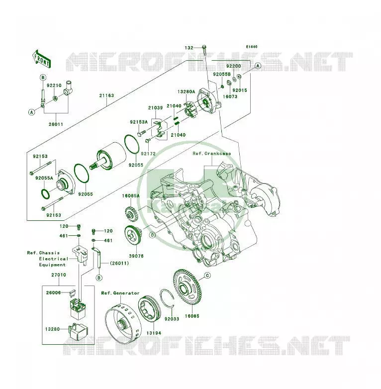 STARTER MOTOR Kawasaki QUAD 450 2009 KFX450R  KSF450B9F