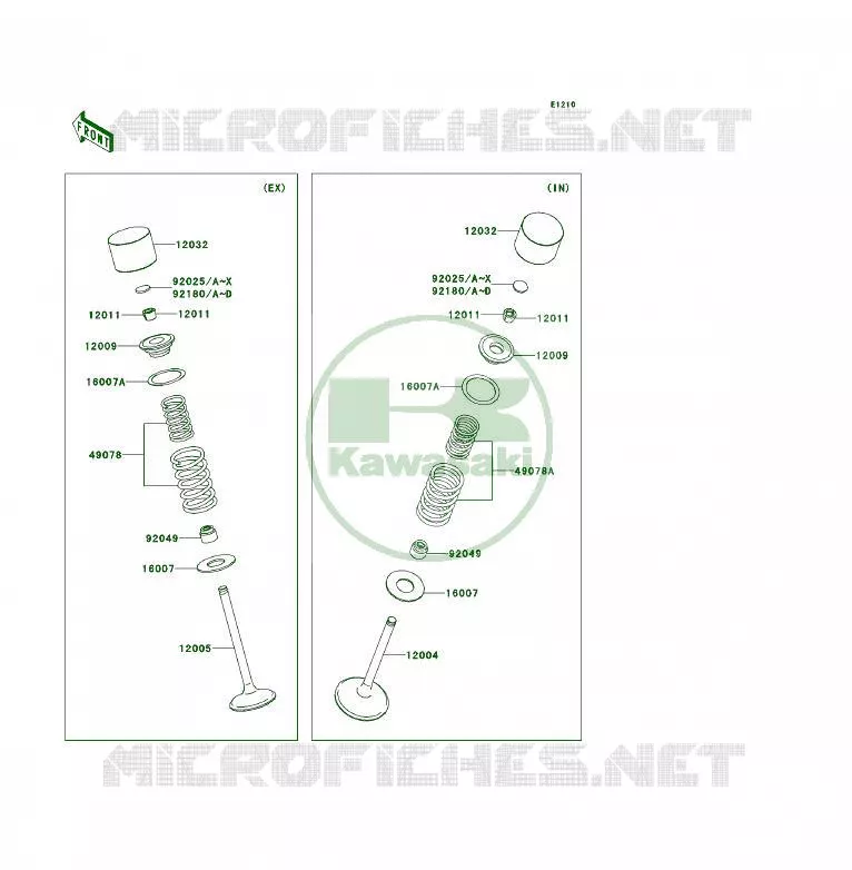 VALVE Kawasaki QUAD 450 2009 KFX450R  KSF450B9F