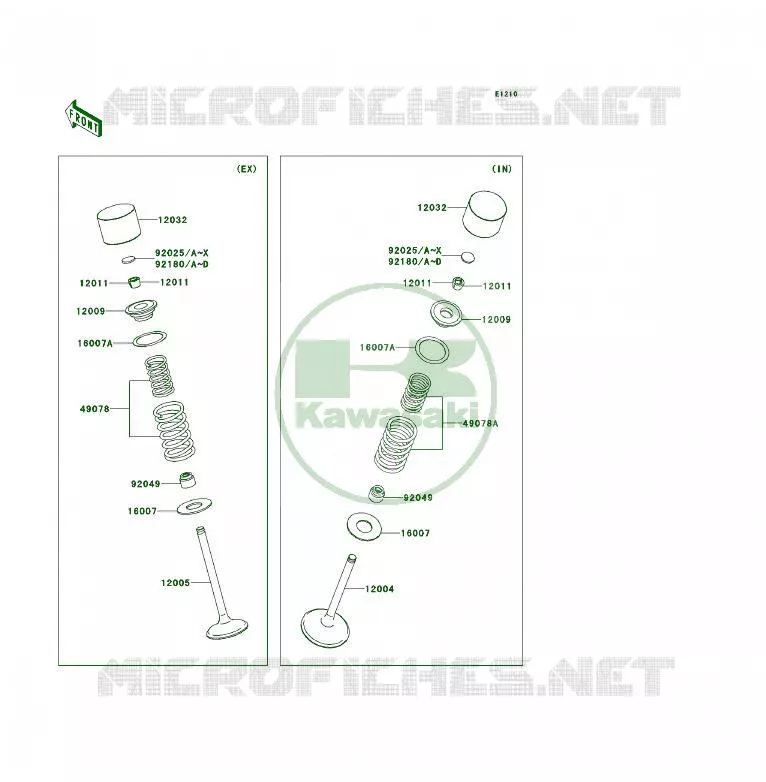 VALVE Kawasaki QUAD 450 2009 KFX450R  KSF450B9FB