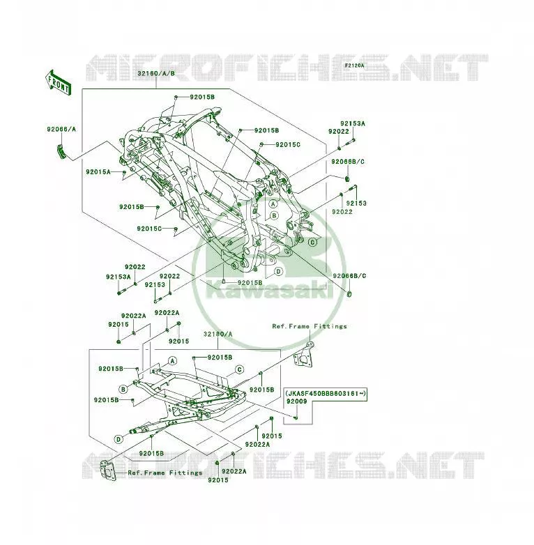 CHASSIS Kawasaki QUAD 450 2010 KFX450R  KSF450BAF