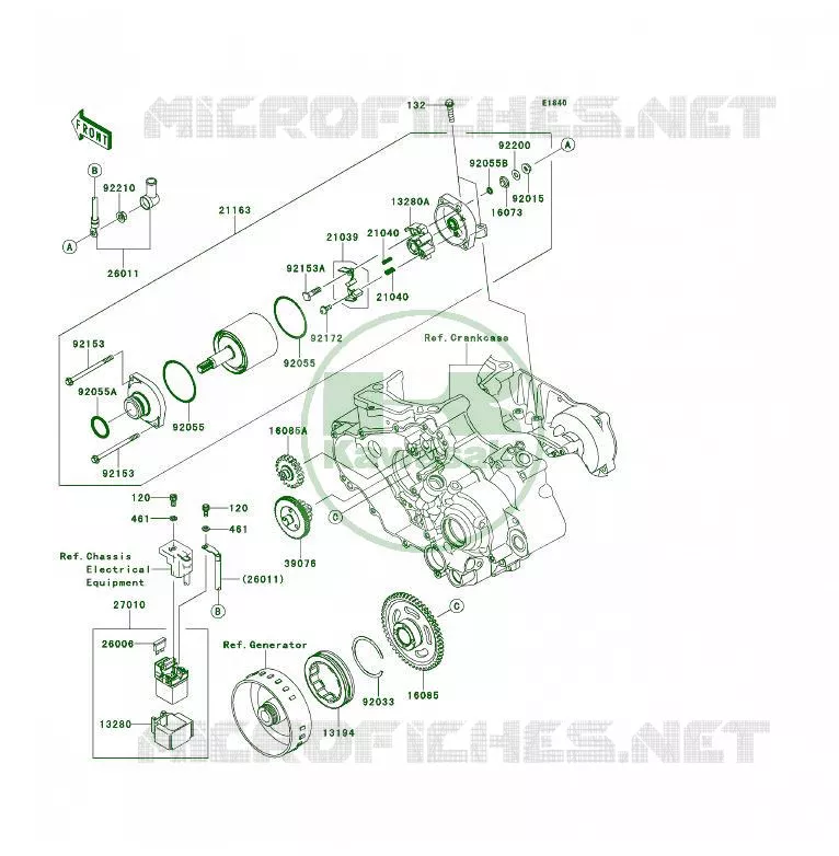 STARTER MOTOR Kawasaki QUAD 450 2010 KFX450R  KSF450BAF