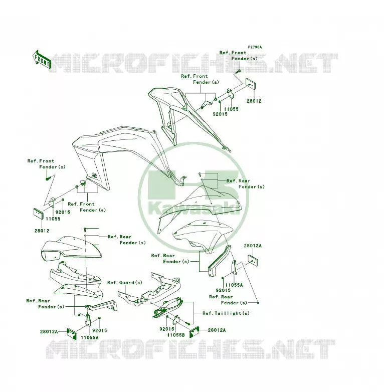 REFLECTOR(CN) Kawasaki QUAD 450 2010 KFX450R  KSF450BAF