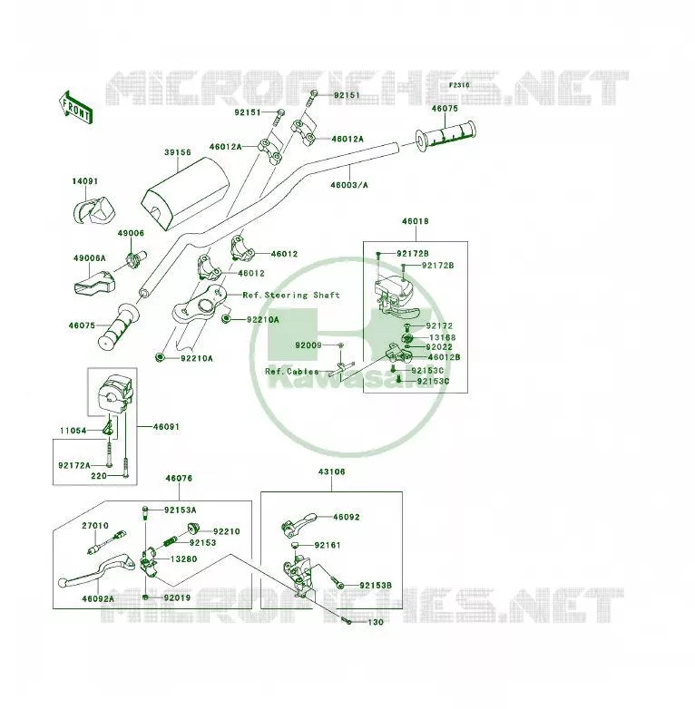 HANDLEBAR Kawasaki QUAD 450 2010 KFX450R  KSF450BAF