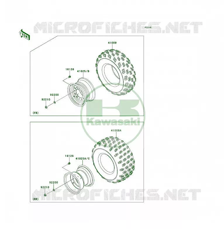WHEELS - TIRES Kawasaki QUAD 450 2010 KFX450R  KSF450BAF