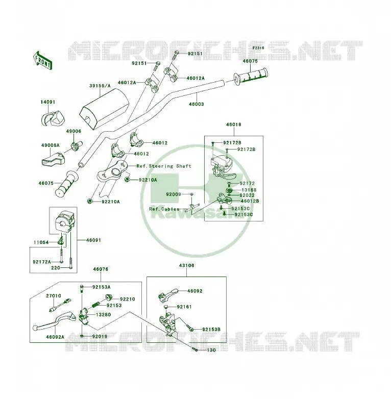 HANDLEBAR Kawasaki QUAD 450 2012 KFX450R  KSF450BCS