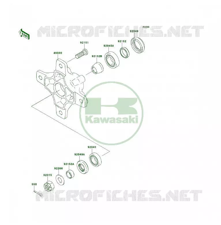 FRONT HUB Kawasaki QUAD 450 2013 KFX450R  KSF450BDF