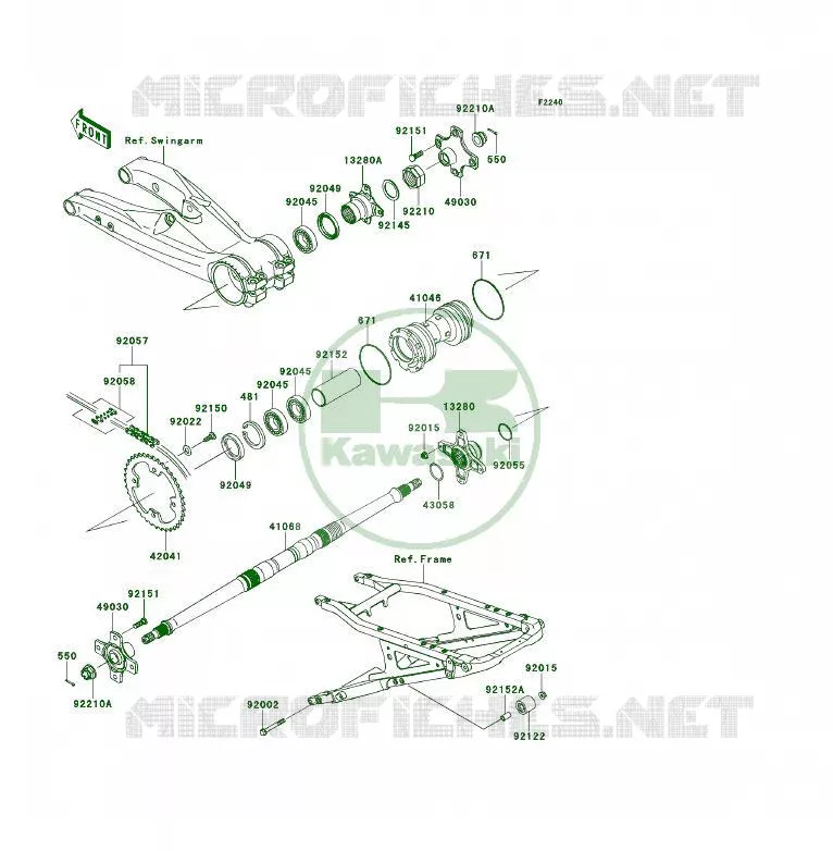 REAR HUB Kawasaki QUAD 450 2013 KFX450R  KSF450BDF