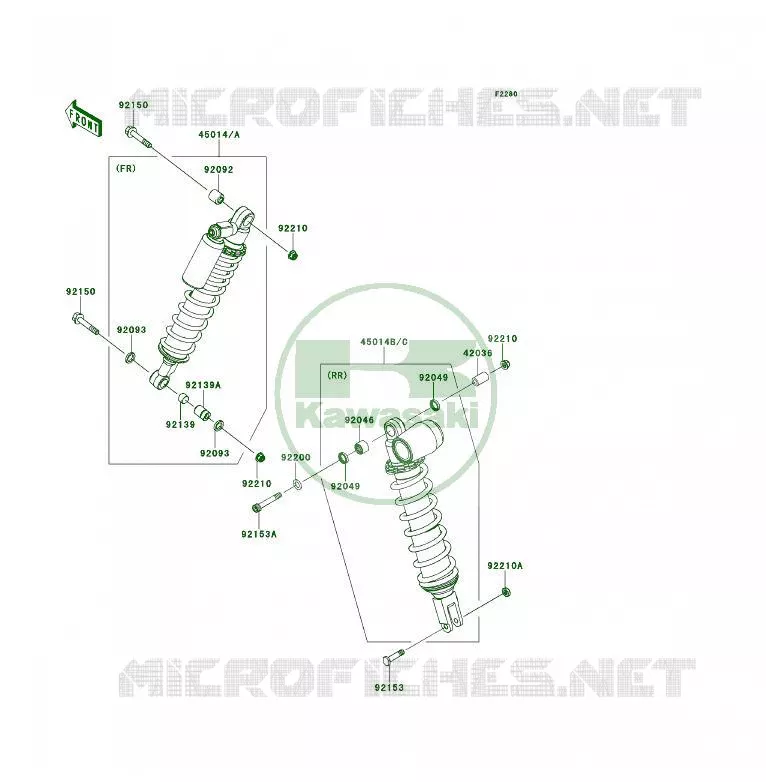 SUSPENSION - SHOCK ABSORBER Kawasaki QUAD 450 2013 KFX450R  KSF450BDF