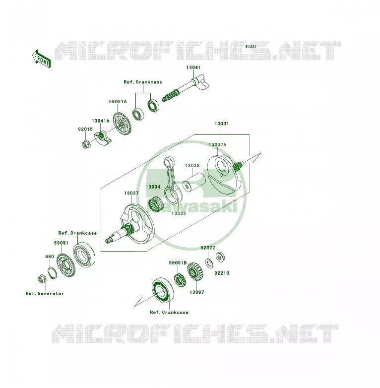 CRANKSHAFT Kawasaki QUAD 450 2013 KFX450R  KSF450BDF