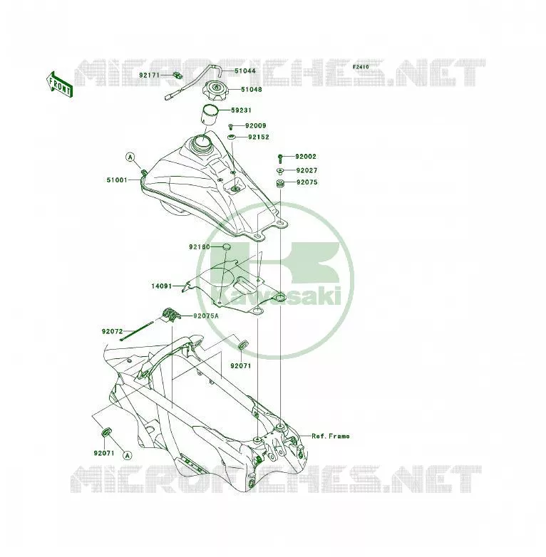 FUEL TANK Kawasaki QUAD 450 2013 KFX450R  KSF450BDF
