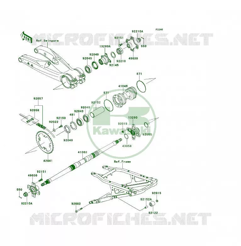 REAR HUB Kawasaki QUAD 450 2013 KFX450R  KSF450BDF