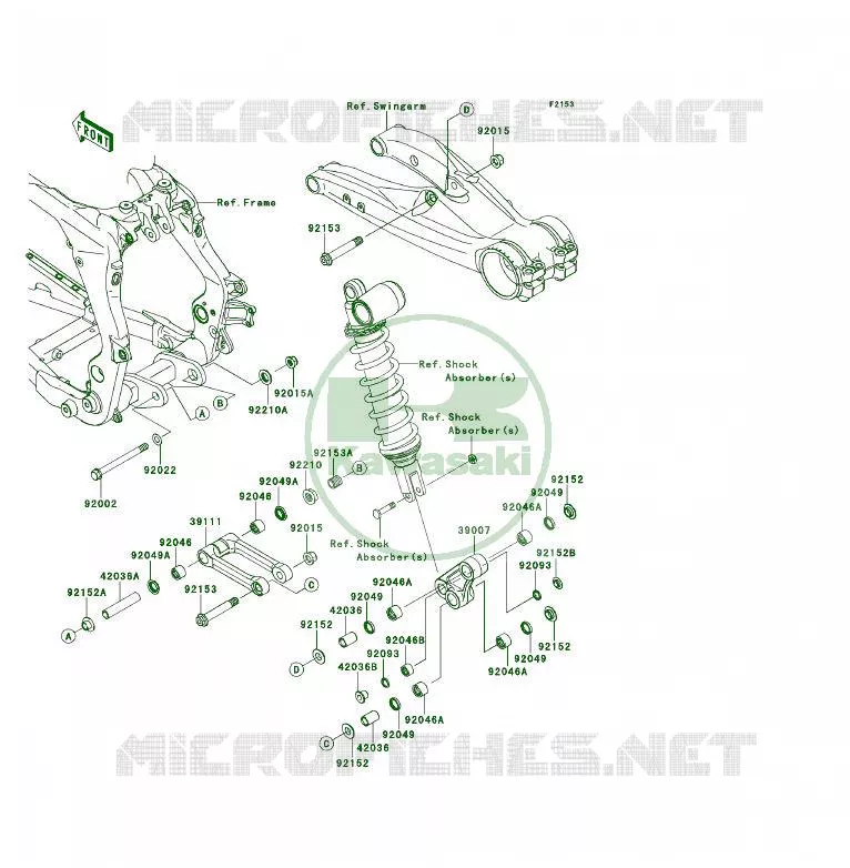 REAR SUSPENSION Kawasaki QUAD 450 2013 KFX450R  KSF450BDF