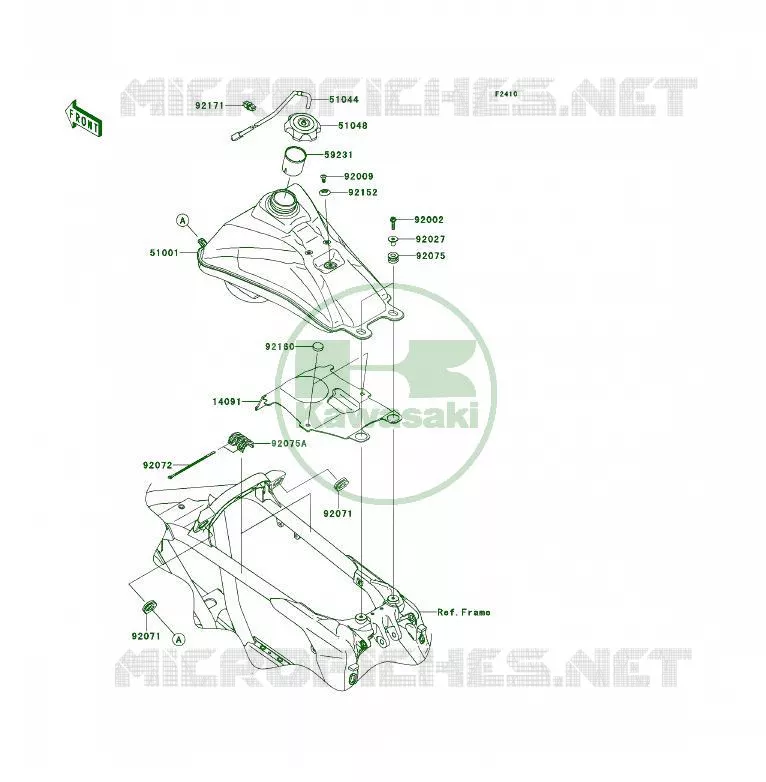 FUEL TANK Kawasaki QUAD 450 2014 KFX450R  KSF450BEF