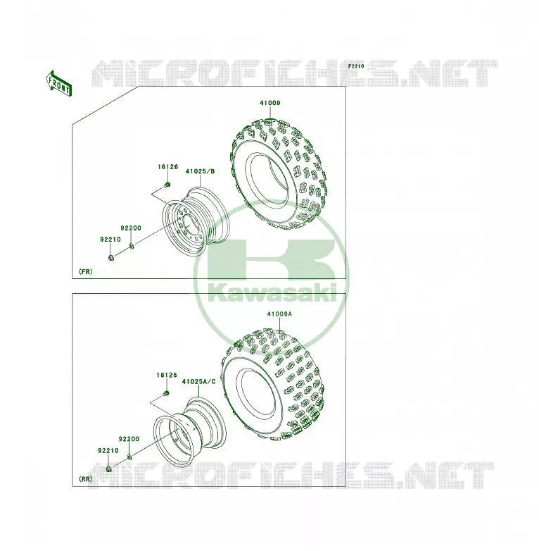 WHEELS - TIRES Kawasaki QUAD 450 2014 KFX450R  KSF450BEF