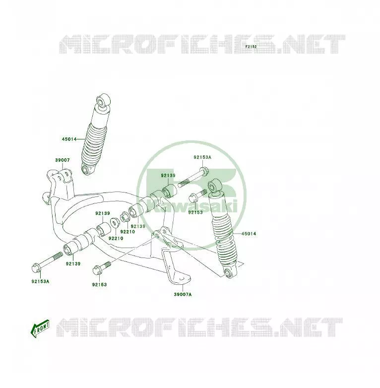 FRONT SUSPENSION - SHOCK ABSORBER Kawasaki QUAD 50 2004 KFX50  KSF50-A2