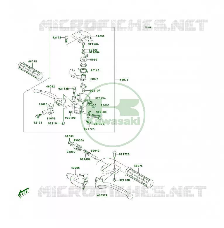 HANDLEBAR GRIP Kawasaki QUAD 50 2006 KFX50  KSF50A6F
