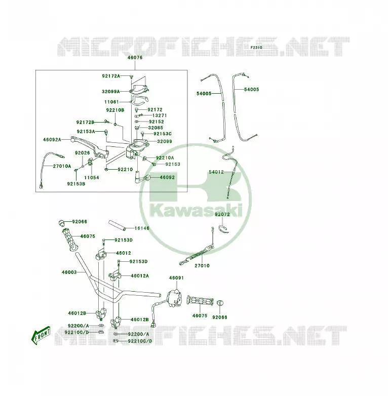 HANDLEBAR Kawasaki QUAD 50 2009 KFX50  KSF50B9S