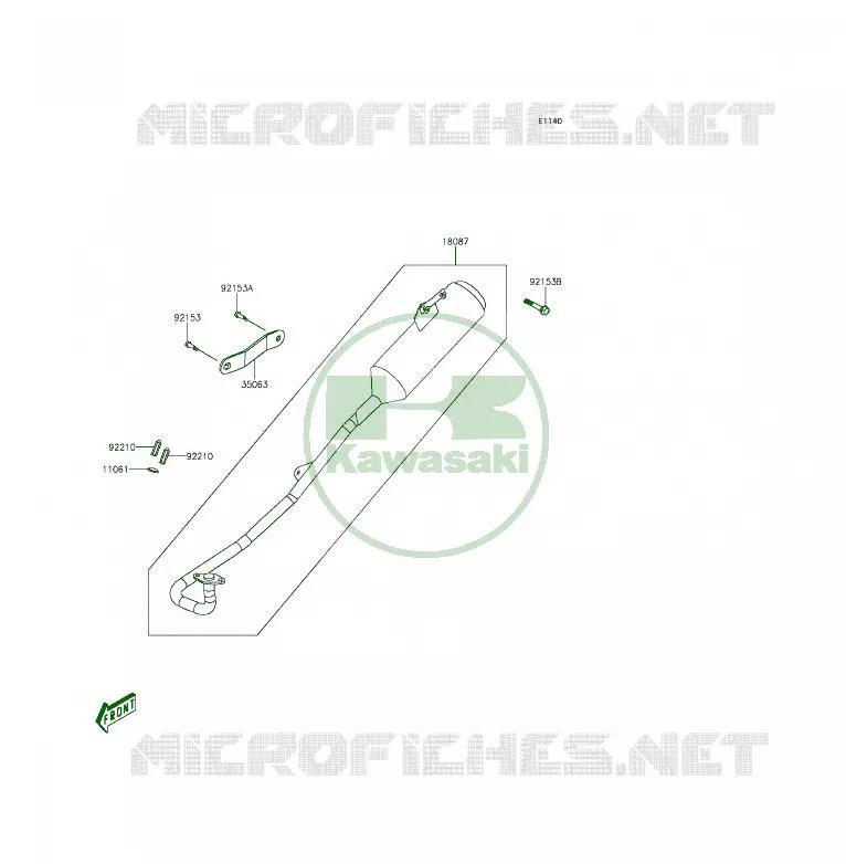 EXHAUST Kawasaki QUAD 50 2013 KFX50  KSF50BDF