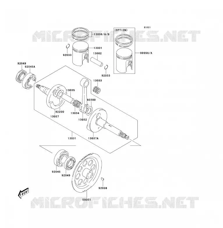 CRANKSHAFT Kawasaki QUAD 80 2003 KFX80  KSF80-A1