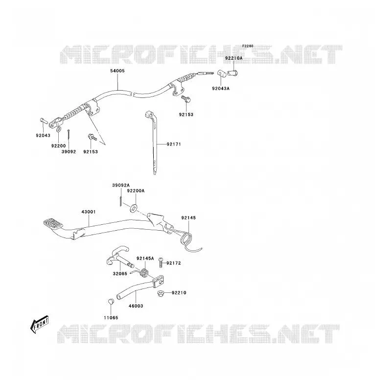 BRAKE PEDAL Kawasaki QUAD 80 2005 KFX80  KSF80-A3
