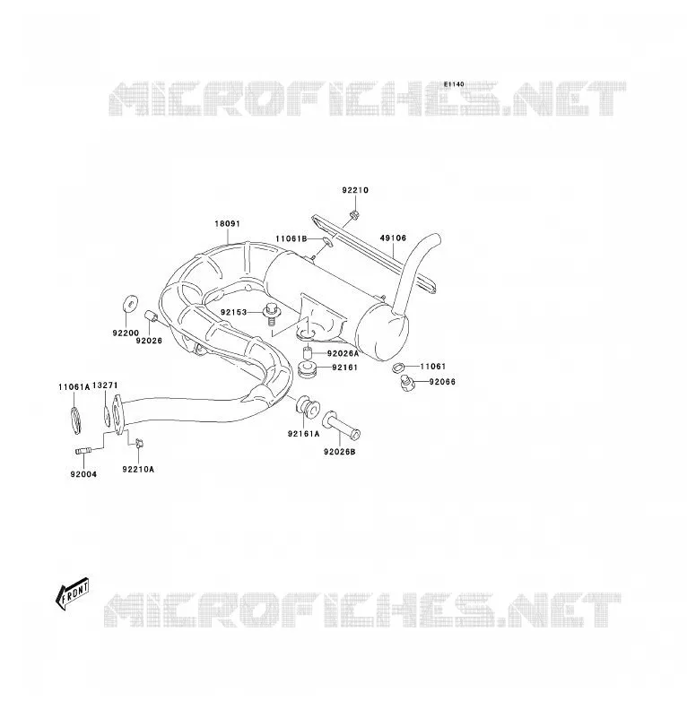 EXHAUST Kawasaki QUAD 80 2005 KFX80  KSF80-A3