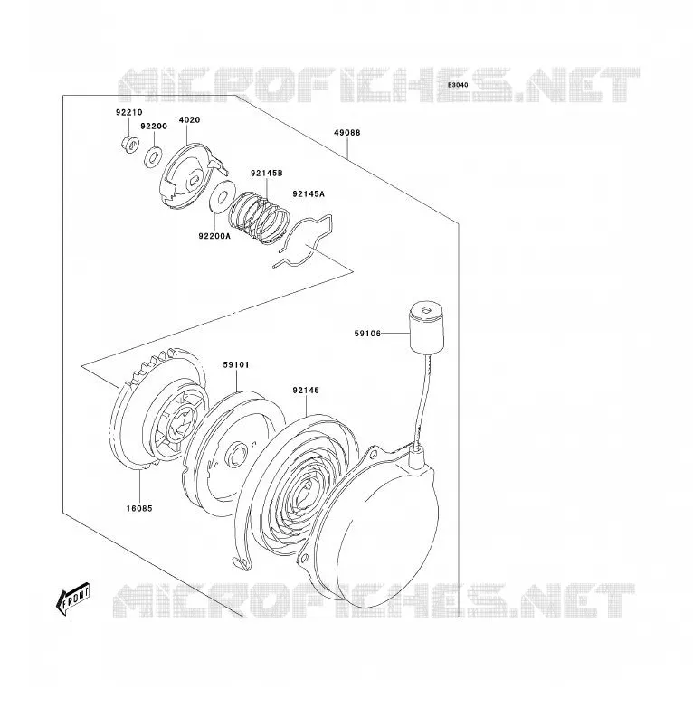 RECOIL STARTER Kawasaki QUAD 80 2005 KFX80  KSF80-A3