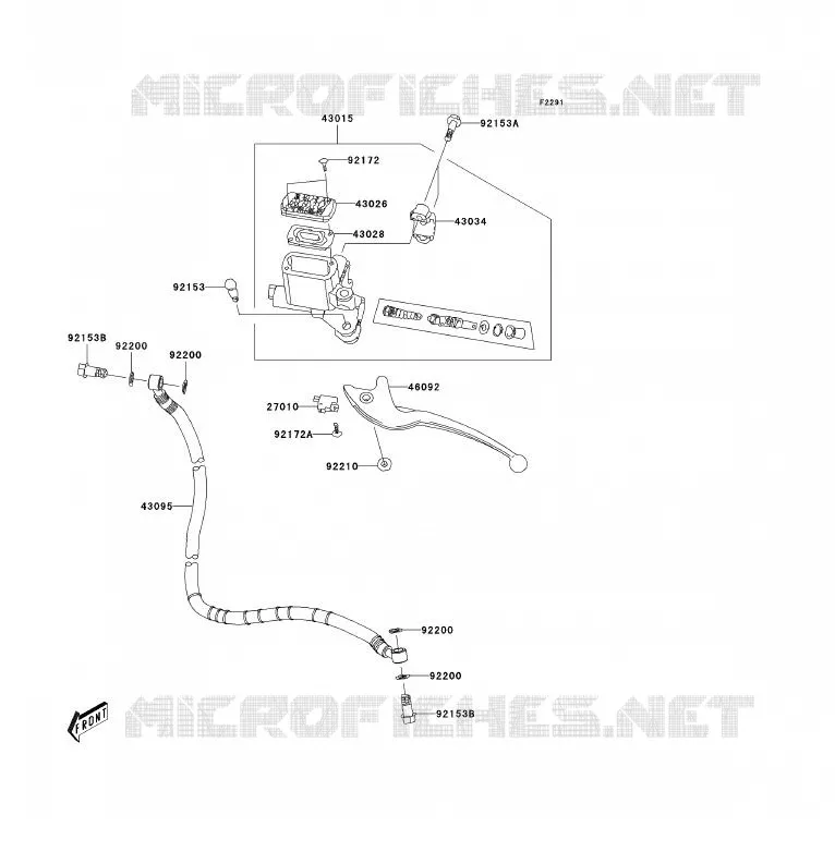 FRONT MASTER CYLINDER Kawasaki QUAD 90 2007 KFX90  KSF90A7F