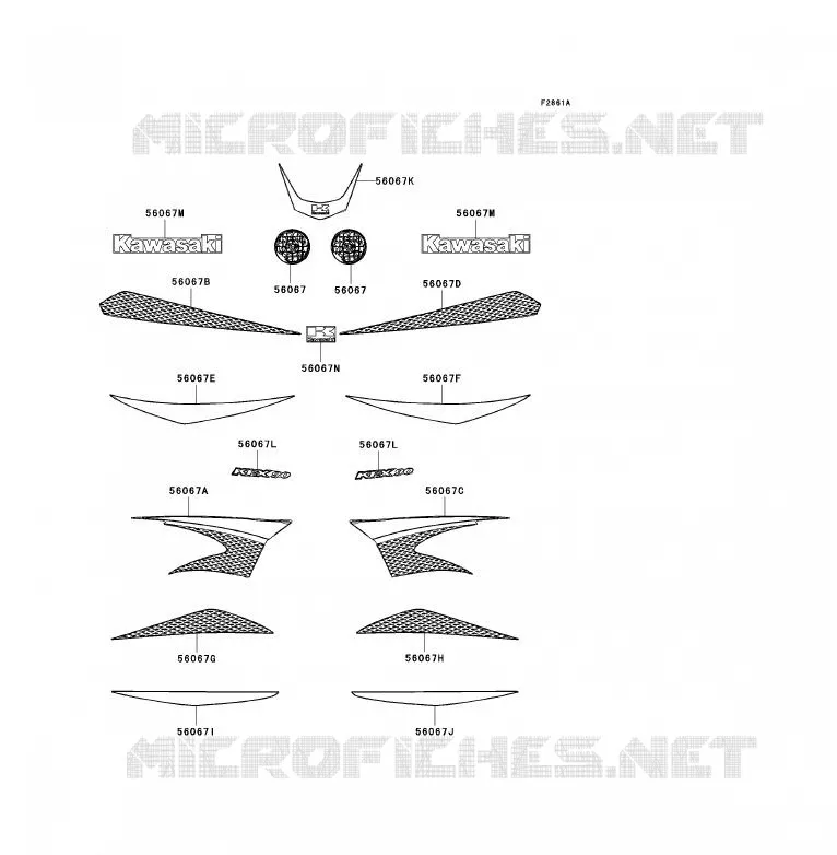 STICKER(WHITE) Kawasaki QUAD 90 2007 KFX90  KSF90A7F
