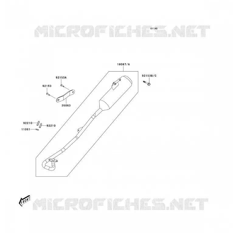 EXHAUST Kawasaki QUAD 90 2007 KFX90  KSF90A7F