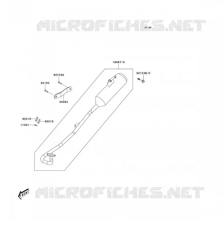 EXHAUST Kawasaki QUAD 90 2007 KFX90  KSF90A7F