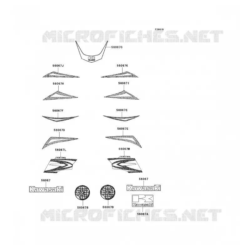 STICKER(GREEN) Kawasaki QUAD 90 2008 KFX90  KSF90A8F