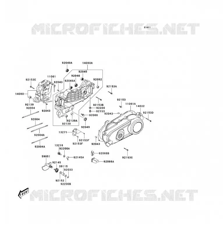 CRANKCASE(S) Kawasaki QUAD 90 2009 KFX90  KSF90A9S