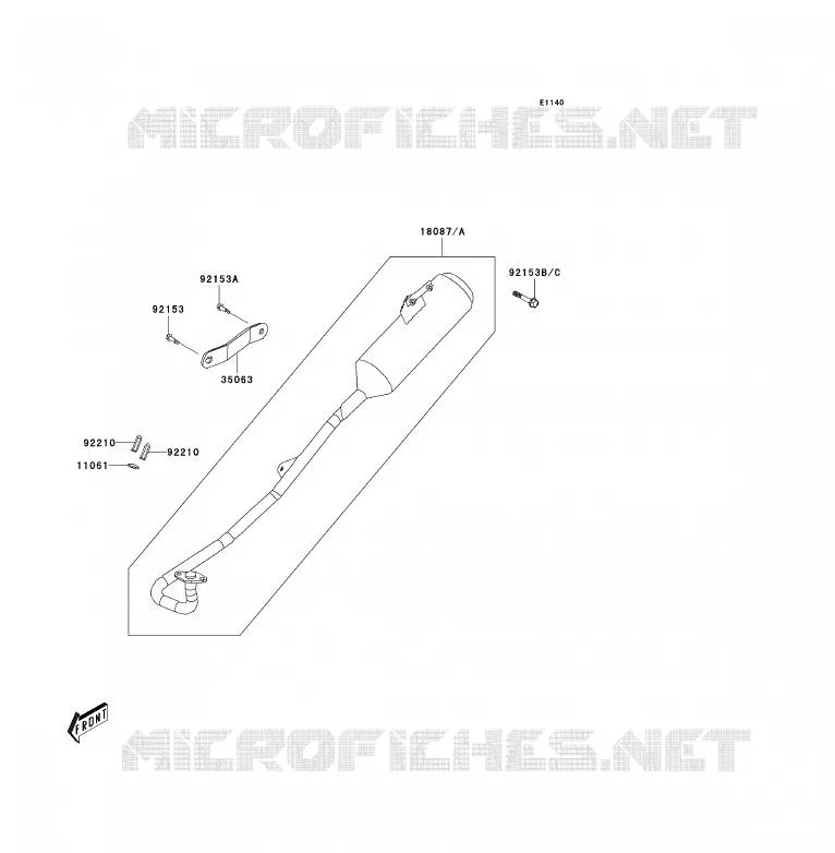 EXHAUST Kawasaki QUAD 90 2009 KFX90  KSF90A9S