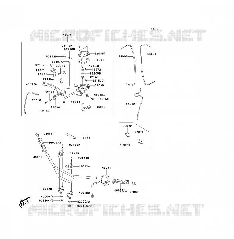 HANDLEBAR Kawasaki QUAD 90 2009 KFX90  KSF90A9S
