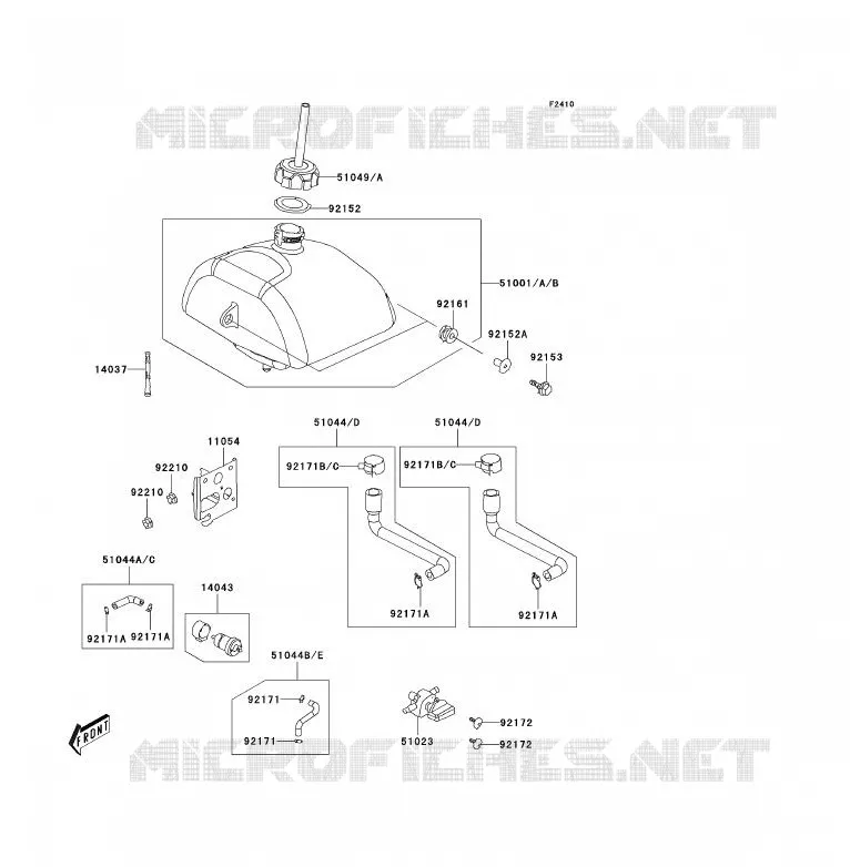 FUEL TANK Kawasaki QUAD 90 2010 KFX90  KSF90AAF