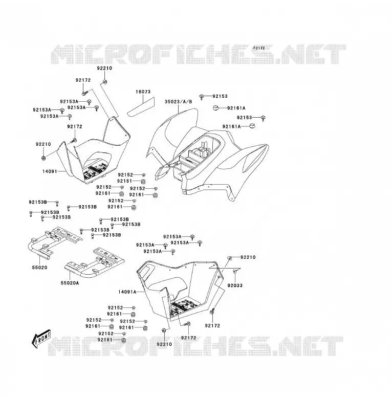 REAR FENDER Kawasaki QUAD 90 2010 KFX90  KSF90AAF
