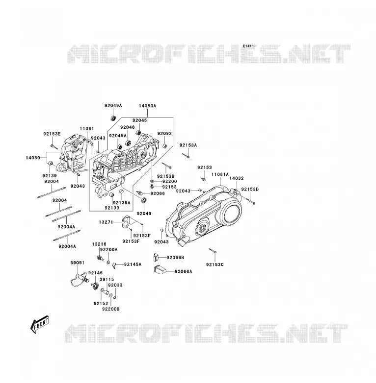 CRANKCASE(S) Kawasaki QUAD 90 2010 KFX90  KSF90AAF
