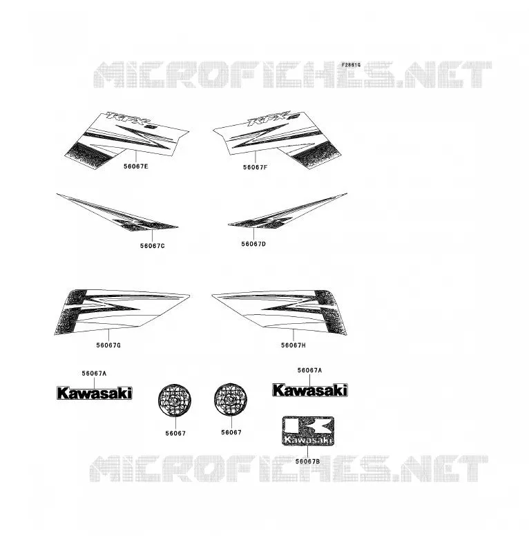 STICKER(WHITE)(US) Kawasaki QUAD 90 2010 KFX90  KSF90AAF