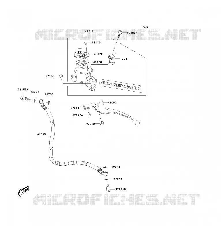 FRONT MASTER CYLINDER Kawasaki QUAD 90 2011 KFX90  KSF90ABF