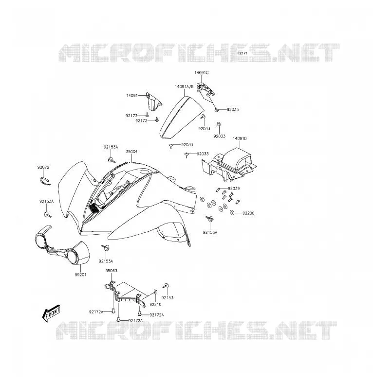 FRONT FENDER Kawasaki QUAD 90 2013 KFX90  KSF90ADF