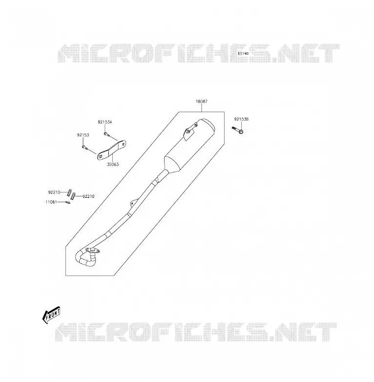 EXHAUST Kawasaki QUAD 90 2014 KFX90  KSF90AEF