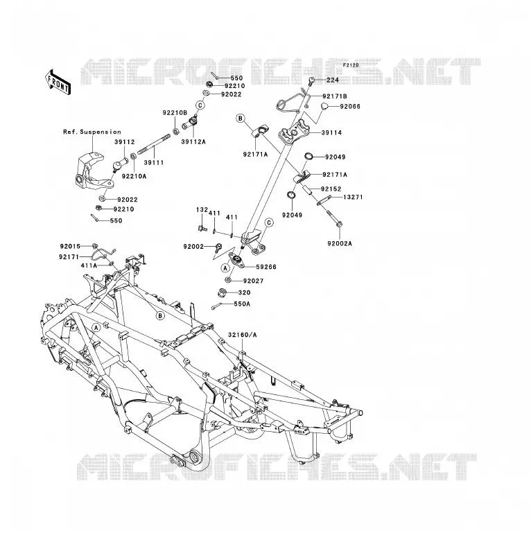 CHASSIS Kawasaki QUAD 700 2004 KFX700  KSV700-A1