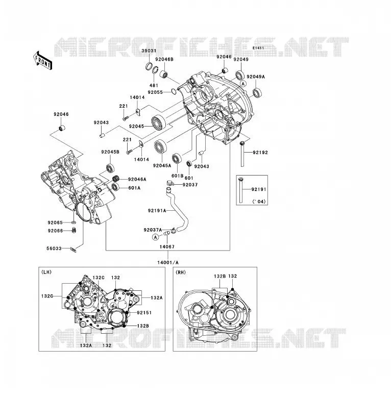 CRANKCASE(S) Kawasaki QUAD 700 2004 KFX700  KSV700-A1