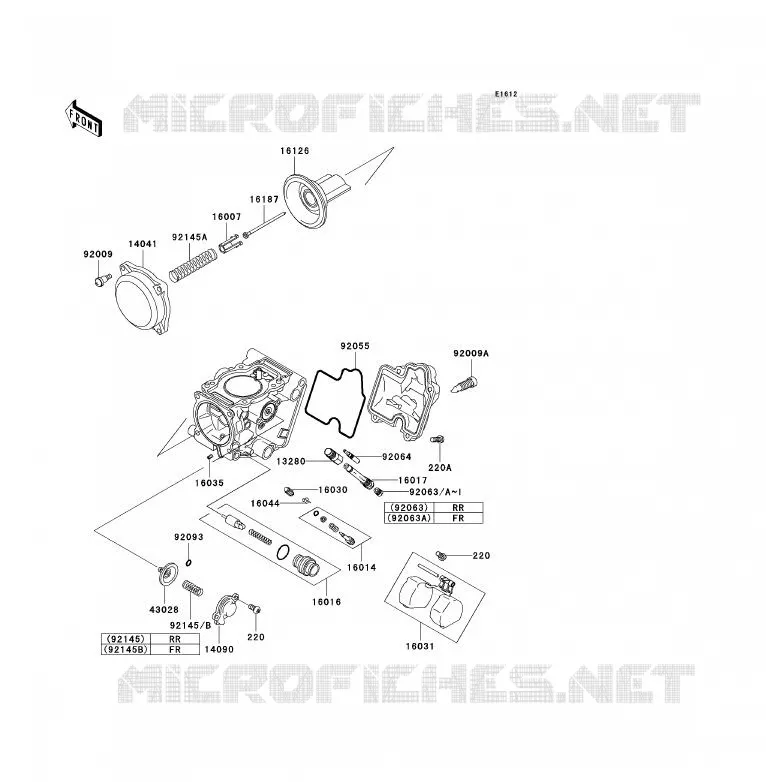 CARBURETOR PARTS Kawasaki QUAD 700 2004 KFX700  KSV700-A1