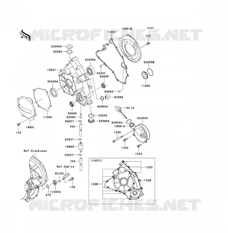 ENGINE COVERS Kawasaki QUAD 700 2004 KFX700  KSV700-A1