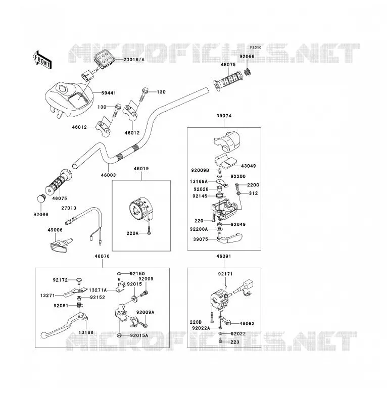 HANDLEBAR Kawasaki QUAD 700 2004 KFX700  KSV700-A1